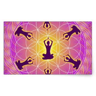 Yoga Mandala Flower of life Rectangular Sticker