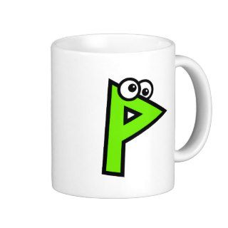 Funny Monogram Letter P Coffee Mugs