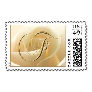 Ivory Rose Monogram stamps   letter F