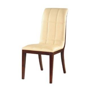 Royal Tan Leather Dining Chairs   Set of 2  