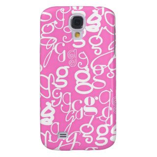 Bubble Gum Pink Letter G Galaxy S4 Covers