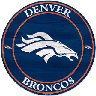 Wincraft Denver Broncos Round Wooden Sign  Sports Fan Street Signs  Sports & Outdoors