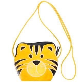 Yellow Happy Kitty Leather Zippered Coin Purse Made in India Clutches