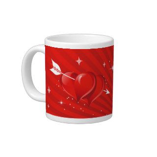 Double Love Heart with White Arrow Extra Large Mug