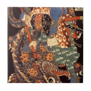 Vintage Japanese Miyamoto Musashi 宮本武蔵 Ceramic Tiles
