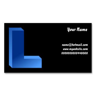 Monogram Letter L, Your Name, name@hotmailwBusiness Card Template