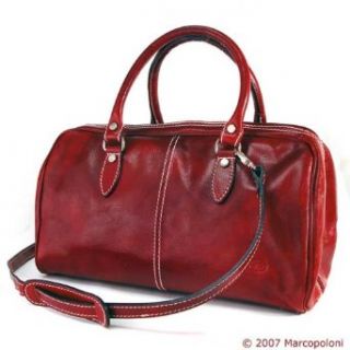 MONTE ROSSO   Italian Leather Small Travel Handbag, Vintage Red Clothing