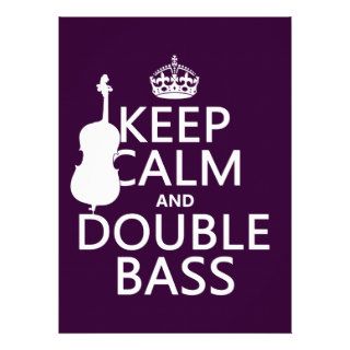 Keep Calm and Double Bass (any background color) Custom Invites