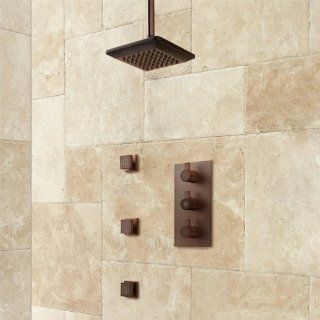 Amaury Thermostatic Shower System With Rainfall   Showerheads  