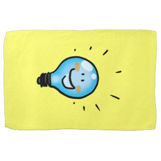 Cartoon light bulb character hand towels