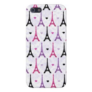Pink & Purple Eiffel Tower pattern iPhone 5 Cover