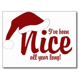I've been nice all year long post card