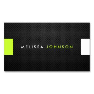 Sleek and Modern Black and Lime Green Business Cards