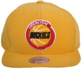 Mitchell & Ness Houston Rockets Basic Logo Snapback Hat Yellow   Adjustable at  Mens Clothing store Baseball Caps