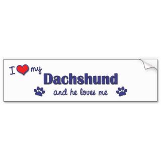 I Love My Dachshund (Male Dog) Bumper Stickers