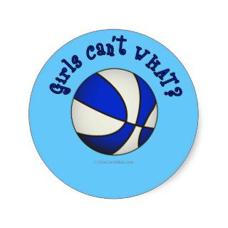 Basketball   White/Blue Products Round Sticker