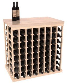 128 Bottle Double Deep Tasting Table Wine Rack Kit with Butcher Block Top in Ponderosa Pine with Stain & Finish Options Appliances