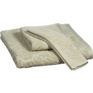 Laura Ashley Towels 100 Percent Cotton Jacquard 3 Piece Towel Set, Straw  