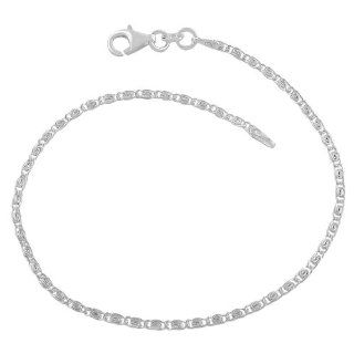 Sterling Silver 1.8 mm Tiger Eye Link Bracelet (7.5 Inch) Jewelry