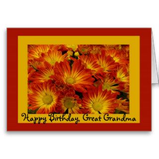 Happy Birthday, Great Grandma, bright mums Card
