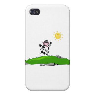 Jumping for Joy Cow on Grass iPhone 4 Cover