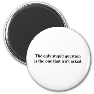 The only stupid question is the one that isn't ask refrigerator magnets