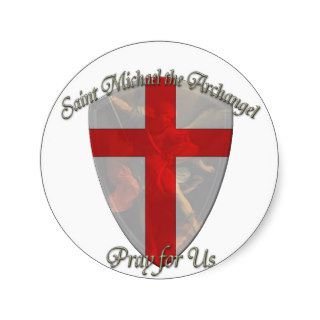 St Michael   Shield Round Stickers