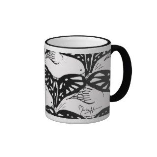 Butterfly or Bird   Can you see both? Coffee Mugs