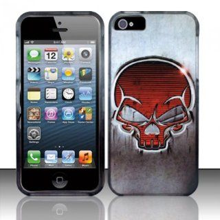 Apple iPhone 5 Red Skull Hard Case Cover Accessory Cell Phones & Accessories