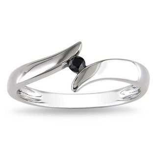 Miadora 10k White Gold Black Diamond Ring Miadora Diamond Rings