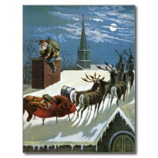 <Down the Chimney St. Nicholas Came> by William Ro Postcards