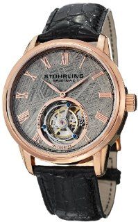 Stuhrling Original Men's 536.3345X2 Tourbillon Limited Edition Meteorite Mechanical Rose Tone Watch Watches