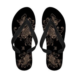 Asian Motif in Natural and Black Sandal & Monogram Sandals