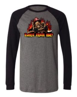 Fires Fear Me Firefighter Skeleton Men's Baseball Shirt Clothing