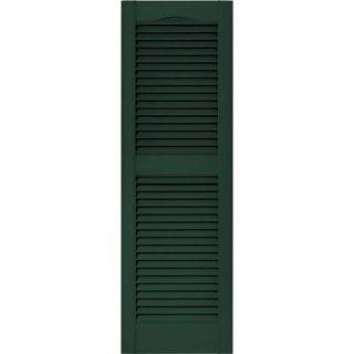Builders Edge 15 in. x 48 in. Louvered Shutters Pair in #122 Midnight Green 010140048122
