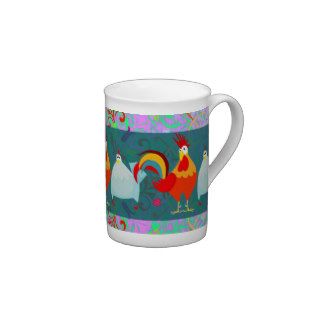 Funny Rooster Hen Funky Chicken Farm Animal Gifts Bone China Mugs