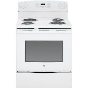 GE 5.3 cu. ft. Electric Range with Self Cleaning Oven in White JB250DFWW
