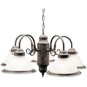 Westinghouse 5 Light Sienna Interior Chandelier with Frosted Ribbed Glass 6714100