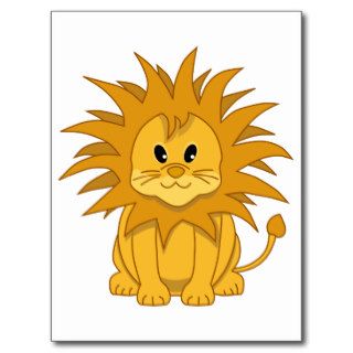 Little Lion Cute Cartoon Cat Post Cards