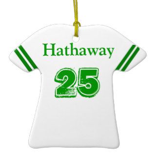Green & White Sports Jersey Ornament
