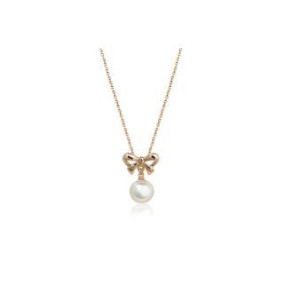 Gorgeous Bow Faux Pearl Pendant Necklace, 18K Gold Plated Jewelry Necklace  Perfect for Every Occasion; Wedding, Anniversary, Prom, Graduation, Birthday, Gift  Arrives in Gift Box, Jewelry