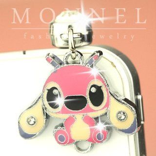 ip523 Cute Pink Stitch Dust Proof Phone Plug Cover Charm For iPhone 4 4S 5 Cell Phones & Accessories