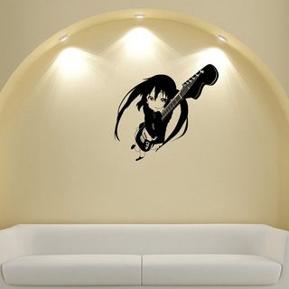 Japanese Manga Girl Guitar Vinyl Wall Sticker Vinyl Wall Art