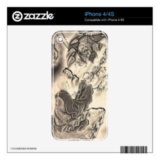 Cool classic vintage japanese demon monk tattoo iPhone 4S skin