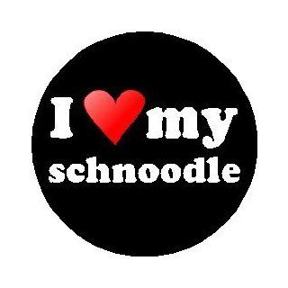I Love my schnoodle 1.25" Pinback Button Badge / Pin (heart)   dog schnauzer poodle 