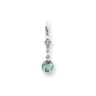 Sterling Silver Blue Topaz Leverback Earrings Dangle Earrings Jewelry