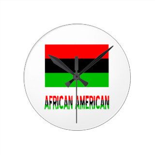 African American Flag & Name Wallclock