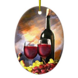 Wine Before and After Christmas Tree Ornaments