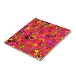 Red Green Gold & Pink Dots Colorful Decorative Ceramic Tiles