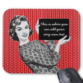 1950s Woman with a Sign Mousepad